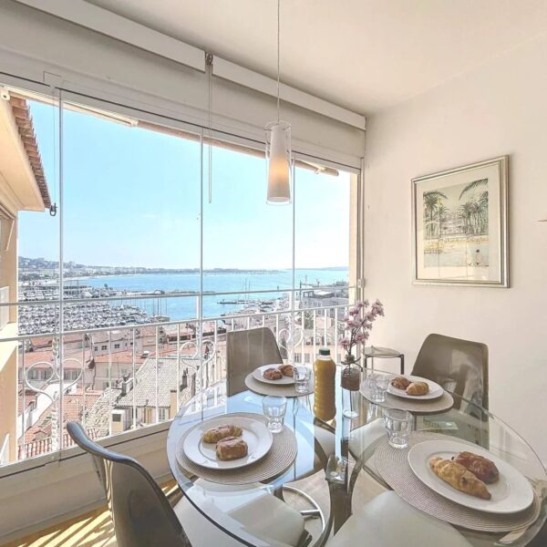 Cannes : Vue mer imprenable – Appartement 2 chambres lumineux au calme avec loggia