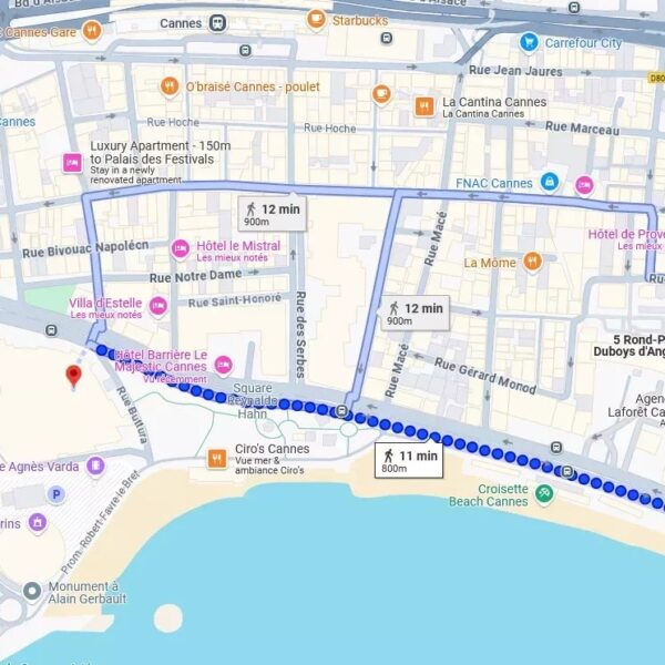 Appartement Cannes : 3 pièces standing, balcon, résidence prestige, cœur ville