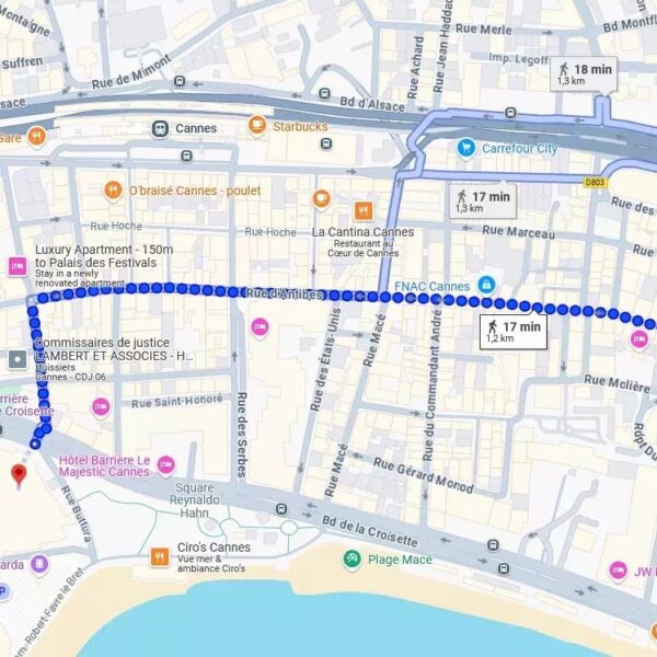 Appartement Cannes Centre : 2 pièces, balcon, parking résidentiel