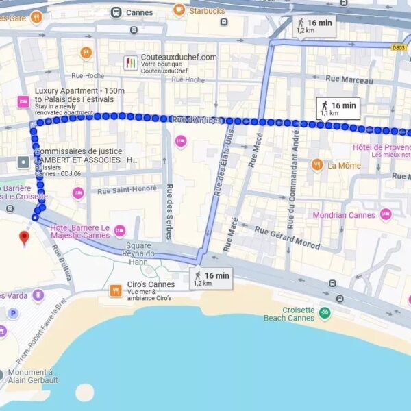 Studio Cannes Croisette: large studio with balcony, high floor