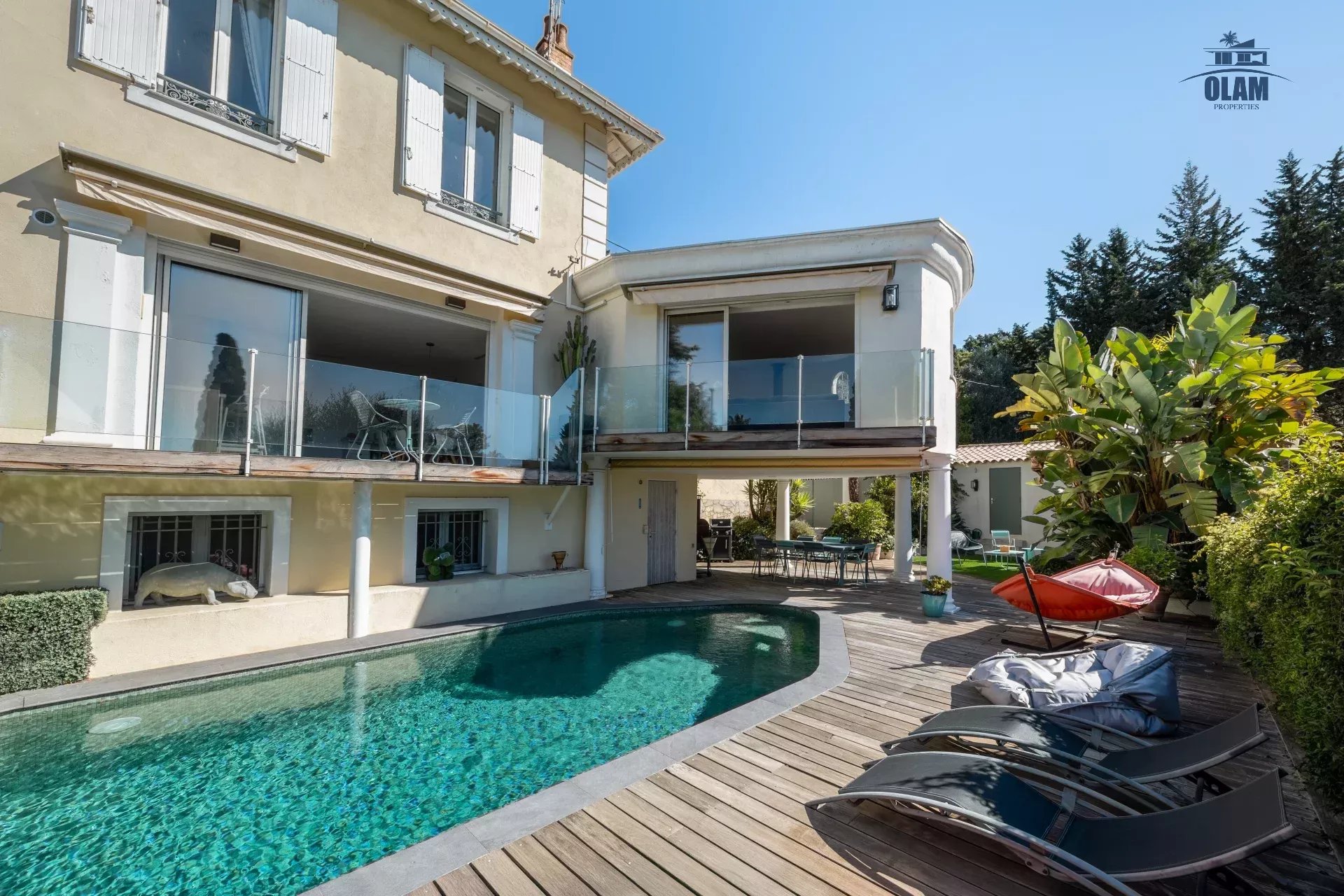 Luxury villa Cannes – 4P expo South, swimming pool, garden & sea view